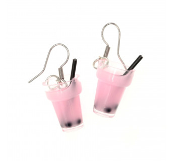 Kolczyki Bubble Tea różowa - Kolczyki Napoje - Krafciarka sklep
