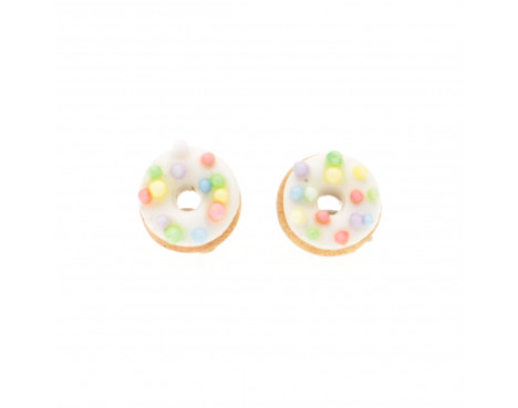 Kolczyki pączki z kolorową posypką sztyfty wkrętki donuty
