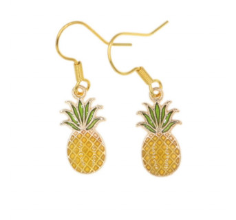 Kolczyki ananas - kolczyki owoce - biżuteria Krafciarka