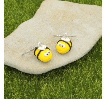 Uśmiechnięte pszczółki kolczyki wiszące pszczoły