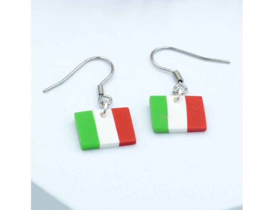 Kolczyki Flaga Włoch rękodzieło