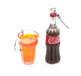 Kolczyki Cola ze szklanką - kolczyki napoje - Biżuteria z modeliny