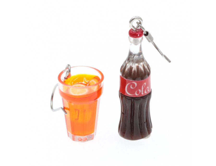 Kolczyki CocaCola ze szklanką