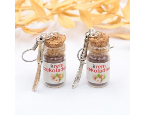 Kolczyki krem czekoladowy - kolczyki słodkości z modeliny Krafciarka