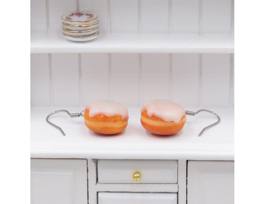 Donut z modeliny kolczyki wiszące