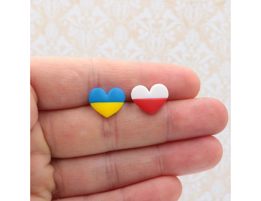 Solidarni z Ukrainą - Kolczyki Flaga Ukrainy i Polski