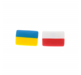 Kolczyki flaga Ukrainy - Polska Ukraina - rękodzieło Krafciarka sklep