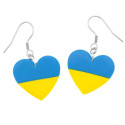 Kolczyki wiszące Flaga Ukrainy serce duże