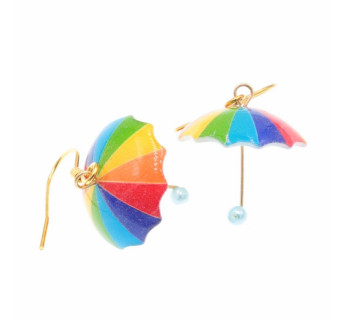 Kolczyki parasolki tęczowe
