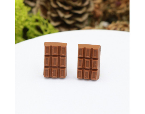 Kolczyki czekoladki 12mm