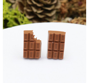 Kolczyki wkrętki czekoladki z modeliny 12mm