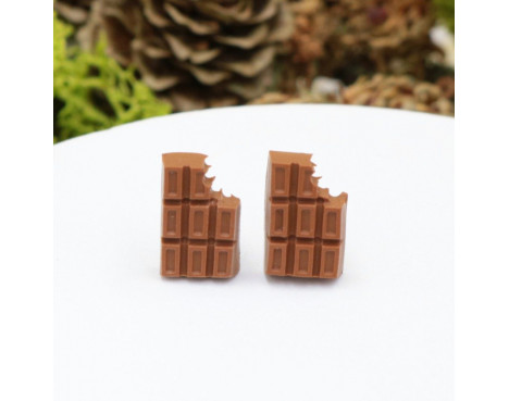 Kolczyki czekoladki - 12mm ugryzione