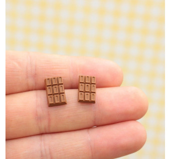 Kolczyki czekoladki wtykane 12mm - całe