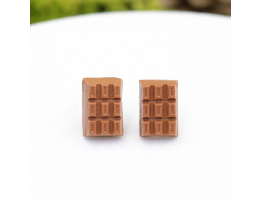 Kolczyki czekoladki z modeliny