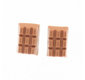 Kolczyki czekoladki z modeliny