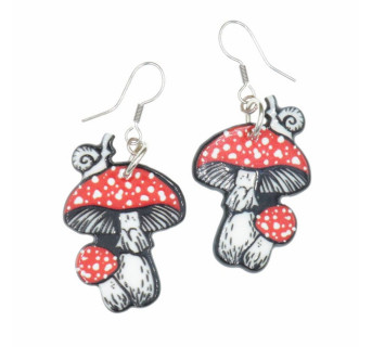 Kolczyki grzyby - kolczyki muchomory - Krafciarka sklep z biżuterią