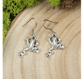 Kolczyki metalowe żaby - biżuteria zwierzęta - Krafciarka sklep