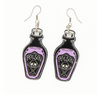 Kolczyki Poison - Biżuteria Goth Pastel - Dodatki na Halloween