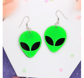 Kolczyki Alien - biżuteria tematyczna - Krafciarka sklep internetowy