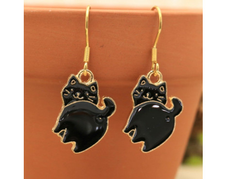 Kolczyki kotki czarne