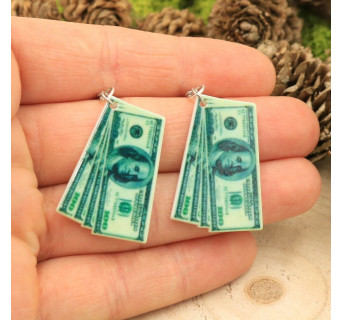 Kolczyki dolary - Biżuteria tematyczna - Sklep internetowy Krafciarka