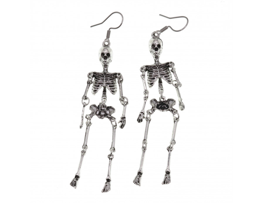 Kolczyki wiszące szkielety - Straszne Kolczyki - Biżuteria Krafciarka