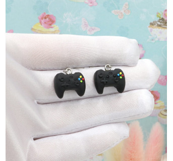 Kolczyki wiszące pady 15mm - biżuteria gamingowa