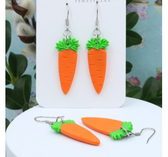 Kolczyki jedzenie marchewki - kolczyki warzywa - Krafciarka
