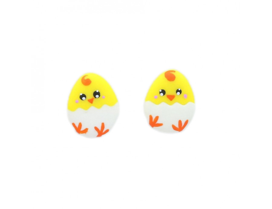 Kolczyki kurczaczki Wielkanocne - Kolczyki zwierzęta - Rękodzieło