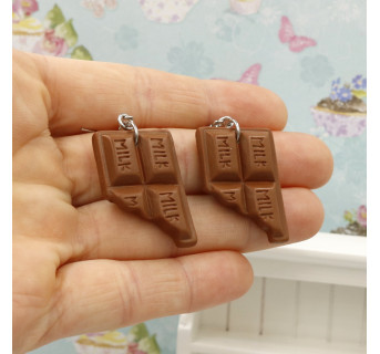 Duże kolczyki czekolady - wiszące 31mm