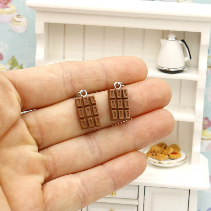 Kolczyki wiszące czekolady 15mm całe