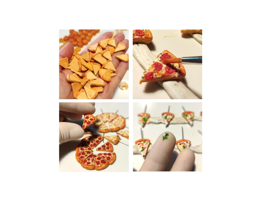 Ręcznie robione kolczyki pizza