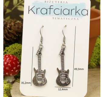 Kolczyki w kształcie gitary elektrycznej - kolczyki muzyczne Sklep