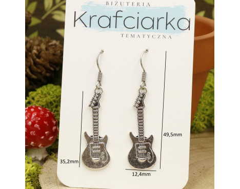 Kolczyki w kształcie gitary elektrycznej - kolczyki muzyczne Sklep