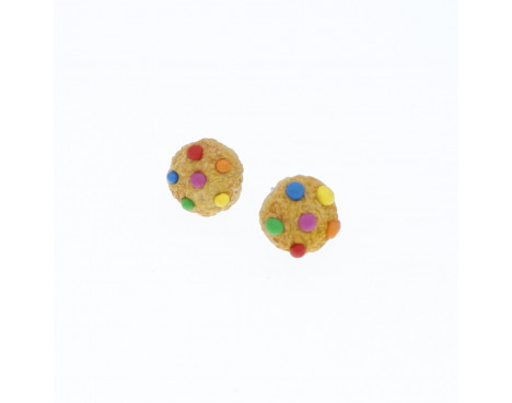 Kolczyki pieguski ciasteczka - sztyfty kolorowe