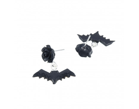 Kolczyki Nietoperz 23mm x 22mm  Halloween Gacek Batman - wtykane