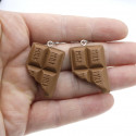 Kolczyki czekoladki wiszące kolczyki czekolada 3,1cm