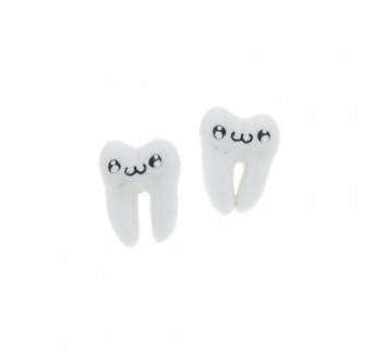 Ząb, kolczyki dla dentystki - zęby ząbek sztyfty