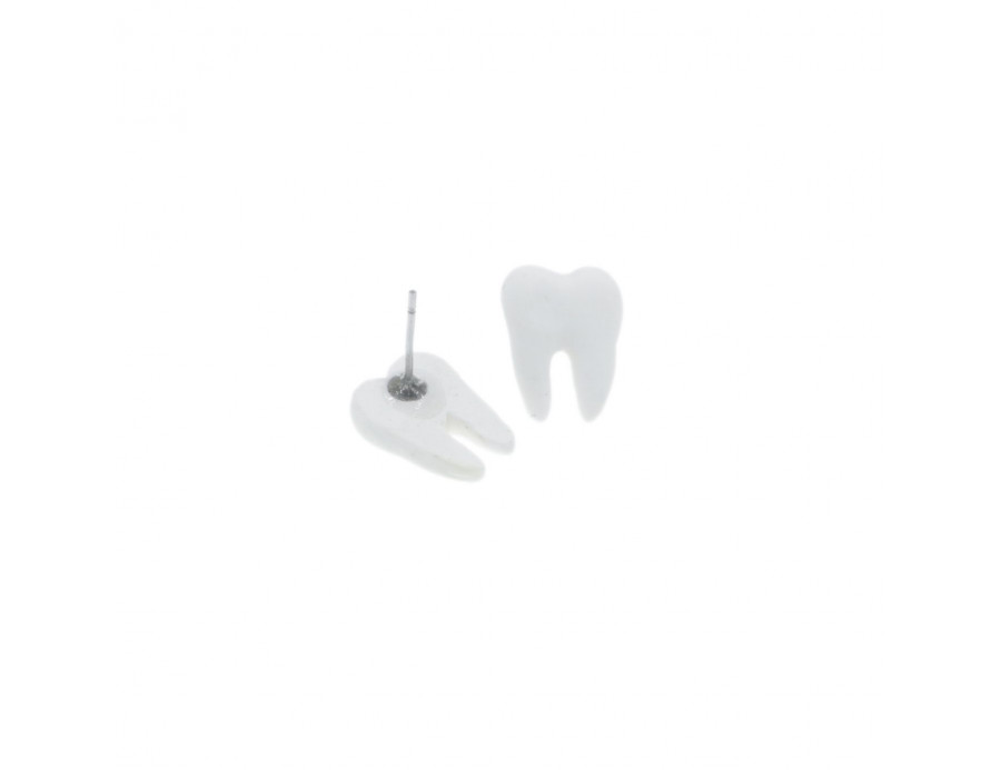 Ząb, kolczyki dla dentystki - zęby ząbek  sztyfty