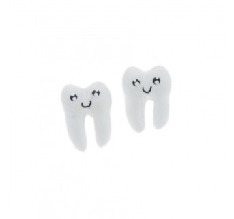 Ząb, kolczyki dla dentystki wys. 1,1,cm - zęby ząbek  sztyfty