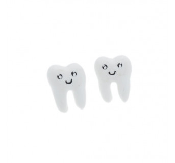 Ząb kolczyki dla dentystki wys. 1,4cm - zęby ząbek sztyfty