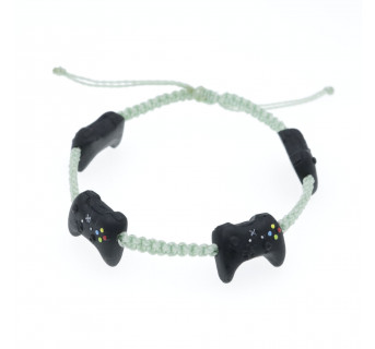 Bransoletka z padem Xbox regulowana sznurkowa makrama