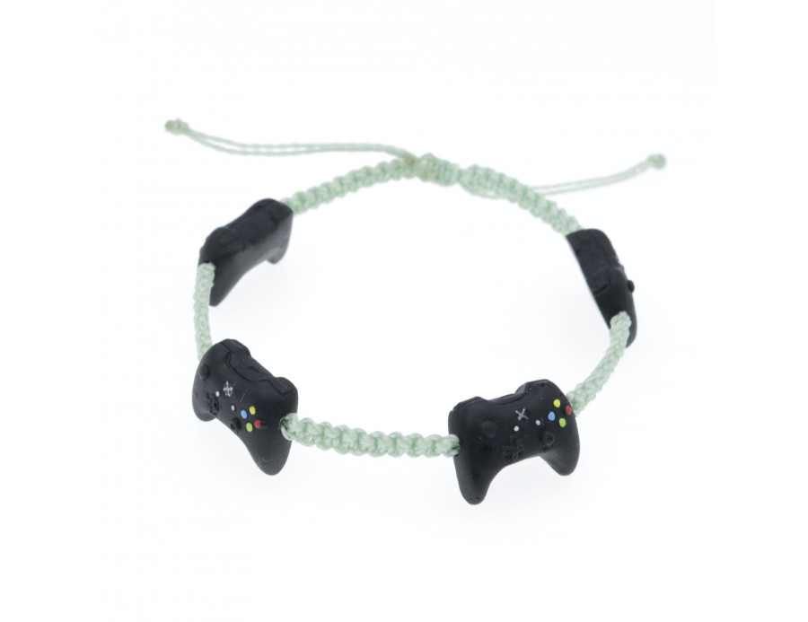 Bransoletka z padem Xbox regulowana sznurkowa makrama