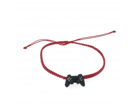 Bransoletka z padem PS4 regulowana sznurkowa makrama