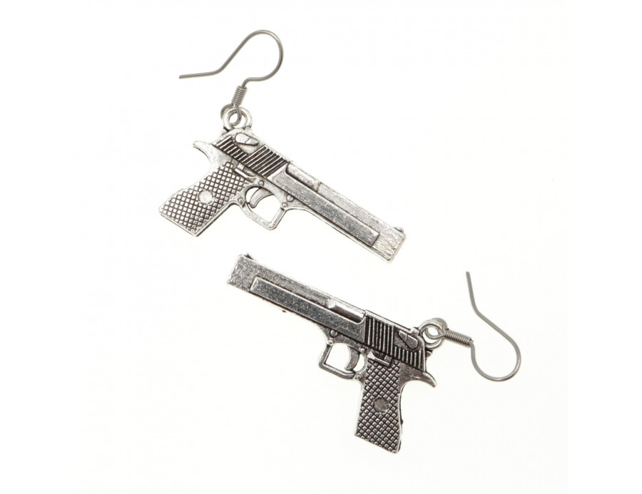 Kolczyki metalowe pistolety - kolczyki broń