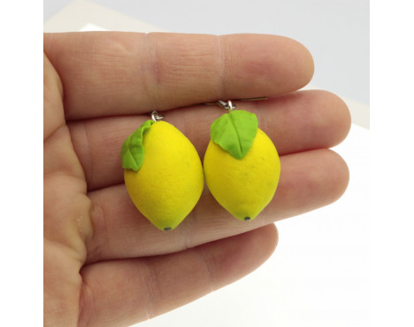 Cytryny małe 2,8cm Cytryna kolczyki wiszące