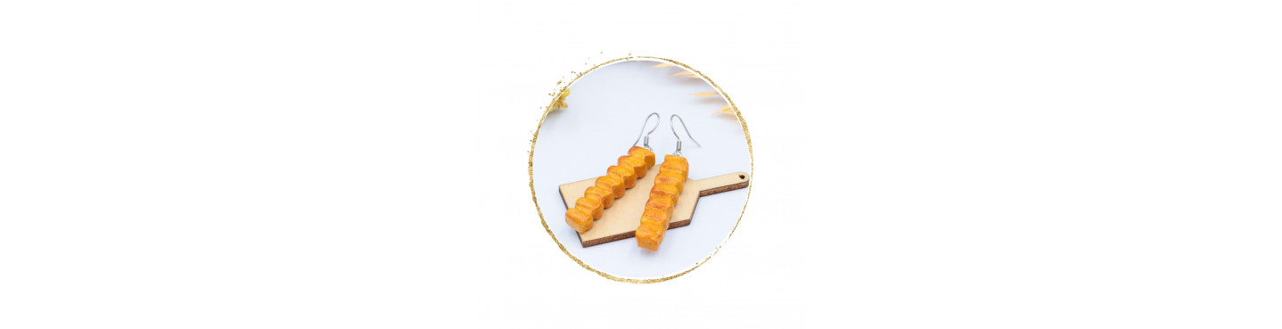 Kolczyki jedzenie - Biżuteria w kształcie potraw - Sklep z rękodziełem