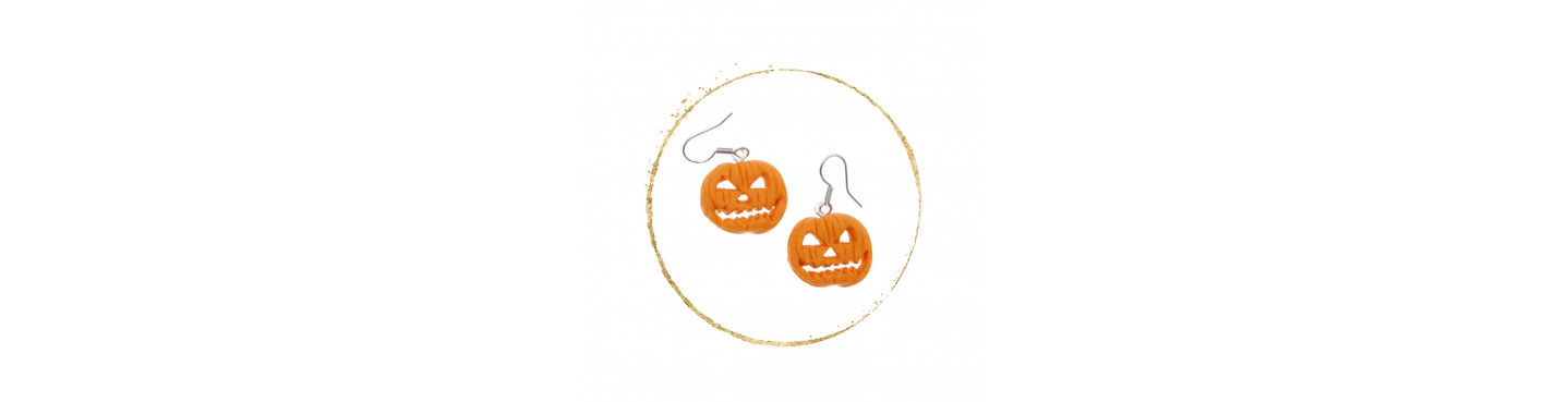 Biżuteria Halloweenowa - Kolczyki na halloween - dynie, wiedźmy, duchy